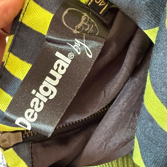 Desigual Striped Green and Black Dress - Picture 2 of 11